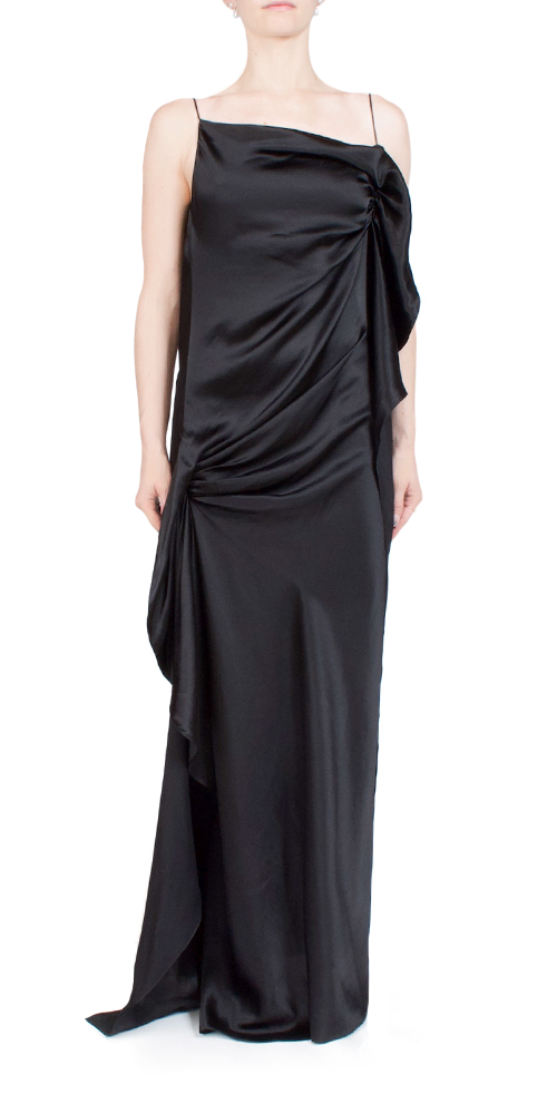 chinese dress ladies Christopher Esber Pink Triquetra Front Tie Silk Maxi Dress