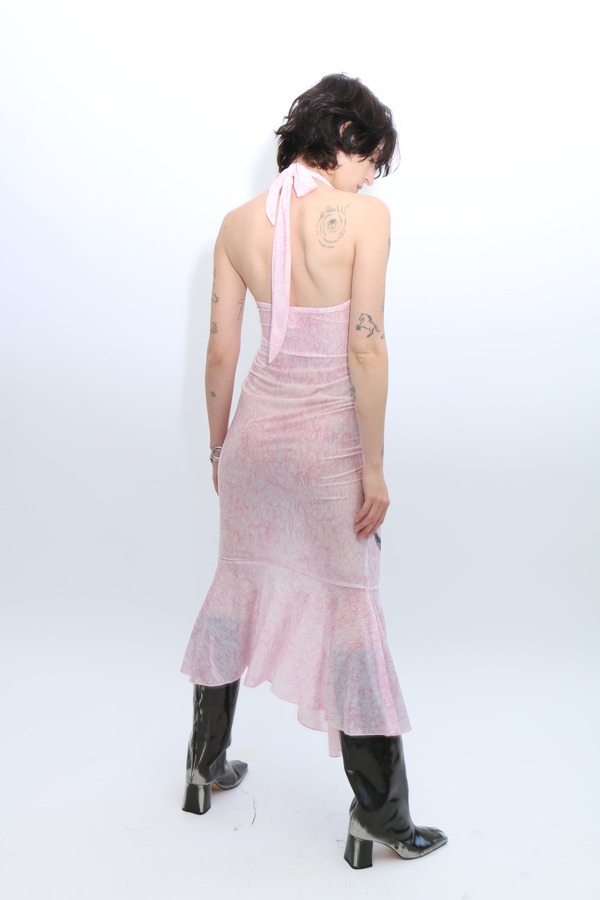 YUHAN WANG ワンピース　floral printed dress Yuhan Wang Kitty Printed Halter Dress - Pink | Garmentory