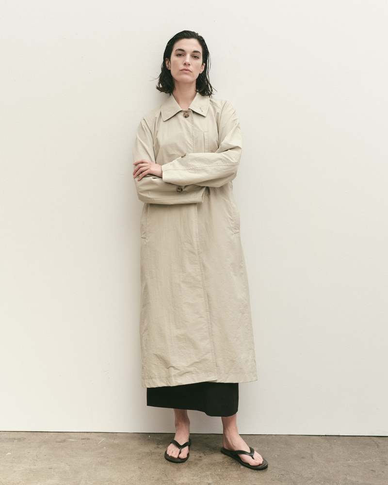 Mijeong Park Cotton Blend Long Coat - Stone Mijeong Park Cotton Blend Long Coat - Stone