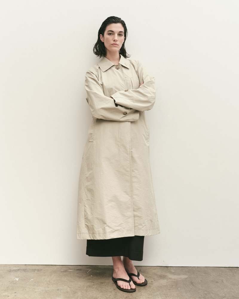 Mijeong Park Cotton Blend Long Coat - Stone Mijeong Park Cotton Blend Long Coat - Stone