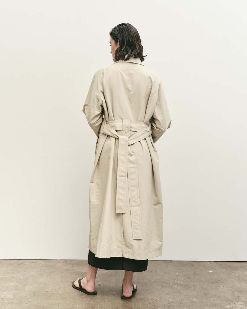 Mijeong Park Cotton Blend Long Coat - Stone Mijeong Park Cotton Blend Long Coat - Stone