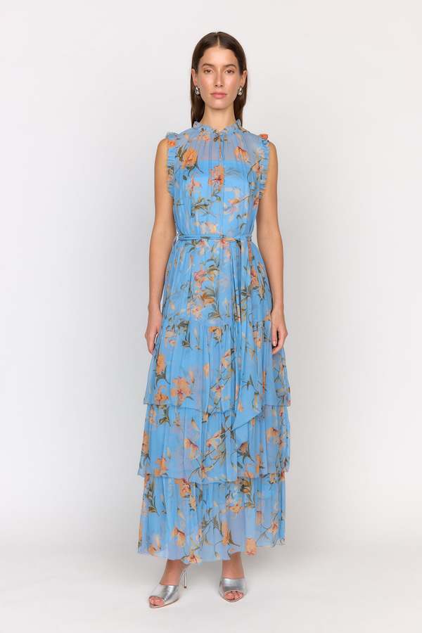 chinese dress ladies Christy Lynn Lisa Dress in Teal Vintage Floral