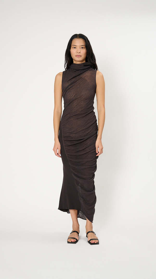 24AW ISSEY MIYAKE AMBIGUOUS WOOL カットソー Issey Miyake Ambiguous Dress - Dark Brown | Garmentory