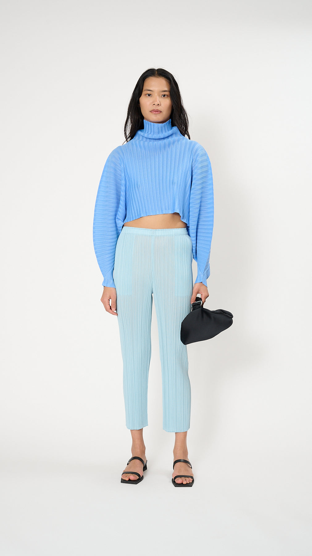 Pleats Please by Issey Miyake December Rib Pleats Top - Steel Blue