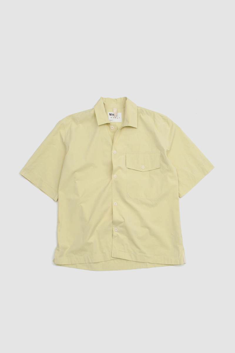 Margaret Howell Flap Pocket Shirt - Yarn Dye Pale Yellow | Garmentory