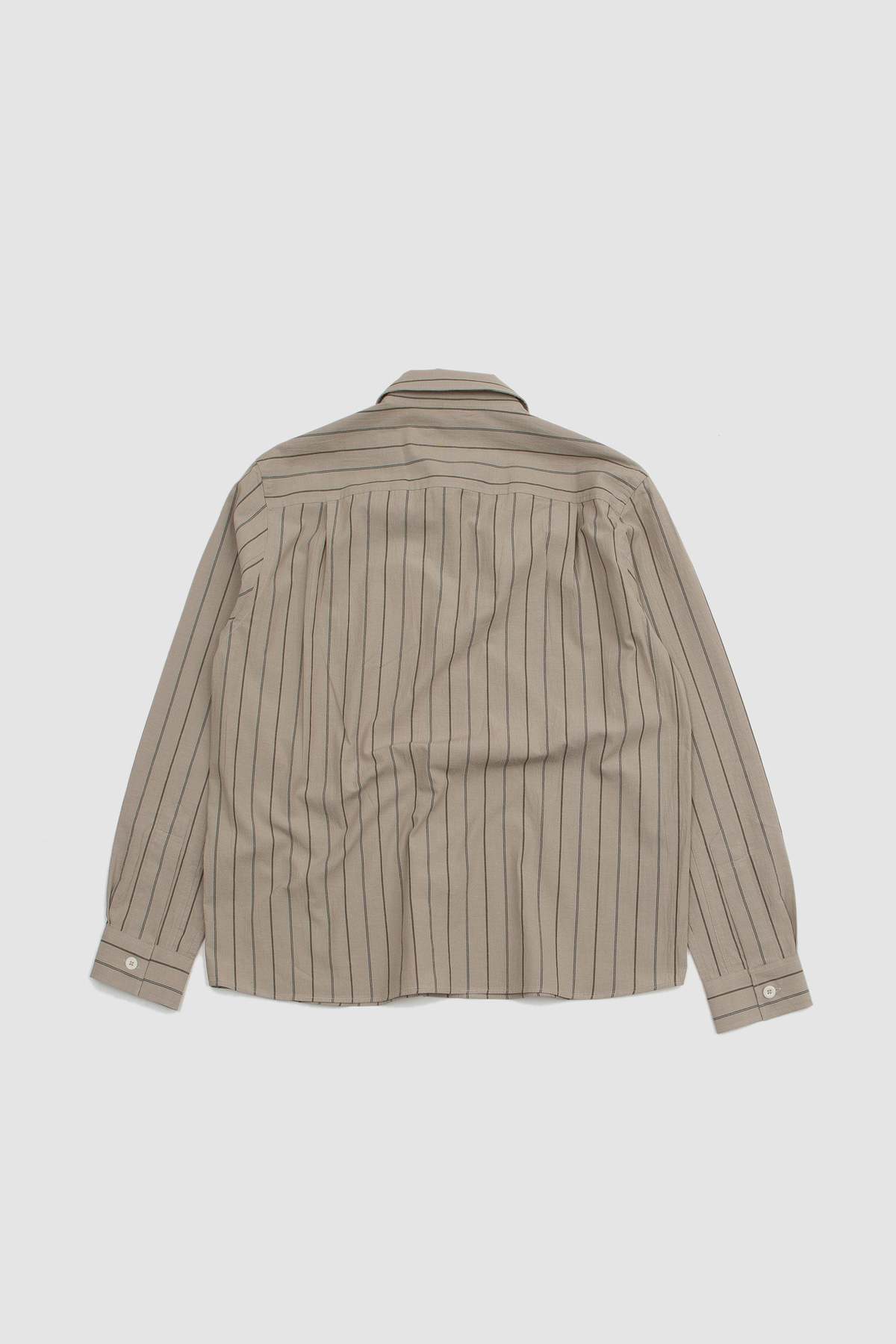 MARGARET HOWELL WIDE STRIPE LINEN　DRESS Margaret Howell Big Collar Dress Soft Cotton Silk Navy
