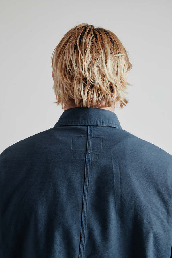 FRIZMWORKS Back Satin French Work Jacket - Blue | Garmentory