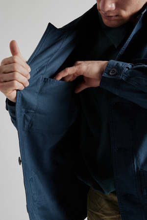FRIZMWORKS Back Satin French Work Jacket - Blue | Garmentory