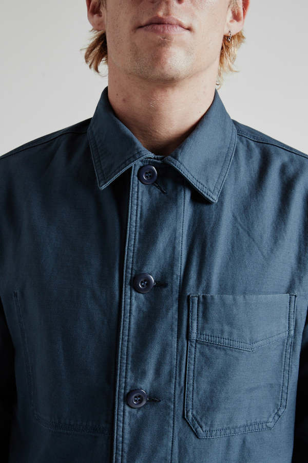 FRIZMWORKS Back Satin French Work Jacket - Blue | Garmentory