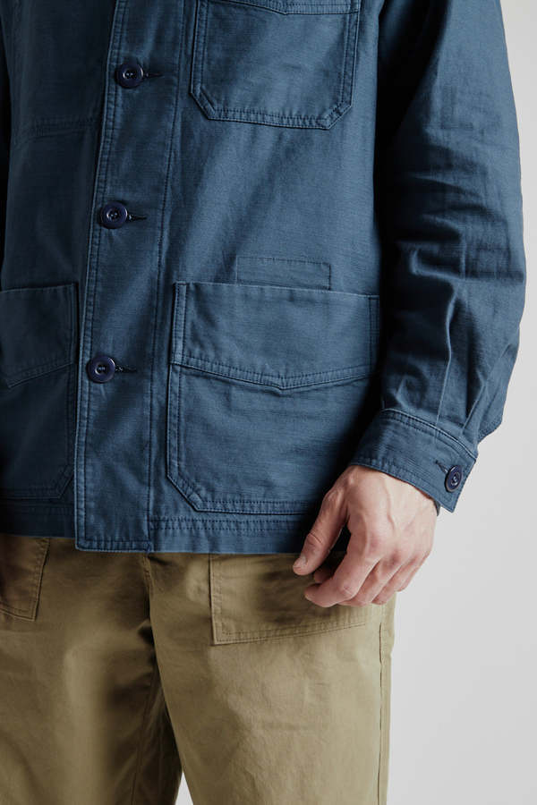 FRIZMWORKS Back Satin French Work Jacket - Blue | Garmentory