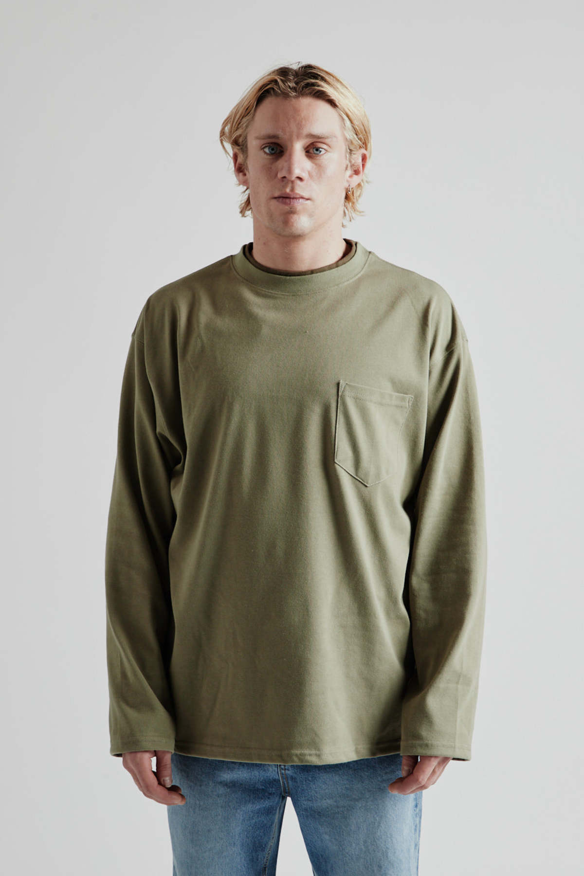 【FRIZMWORKS 】M.E.C POCKET TEE FRIZMWORKS Double Neck Pocket Tee - Olive | Garmentory