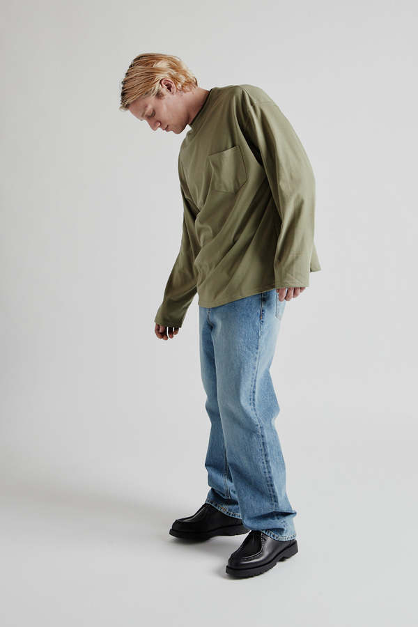 FRIZMWORKS Double Neck Pocket Tee - Olive | Garmentory