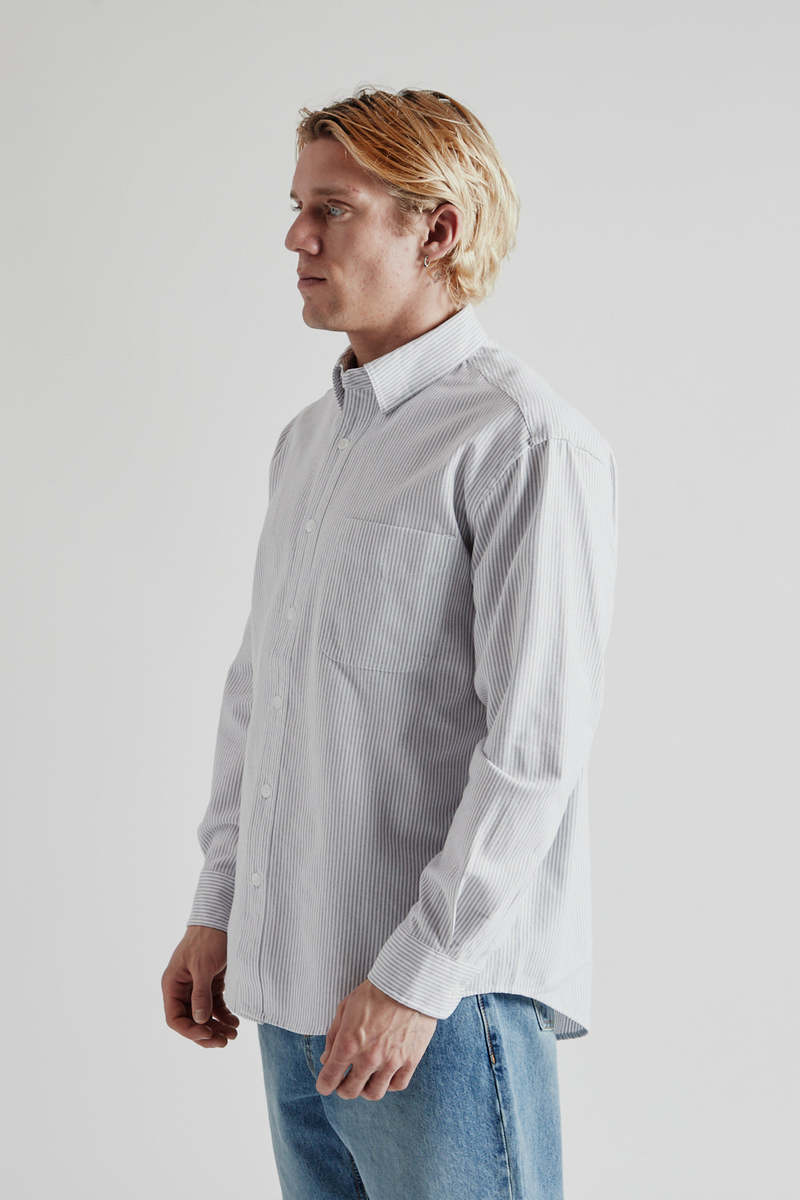 FRIZMWORKS OG Stripe Oversized Shirt - Gray | Garmentory