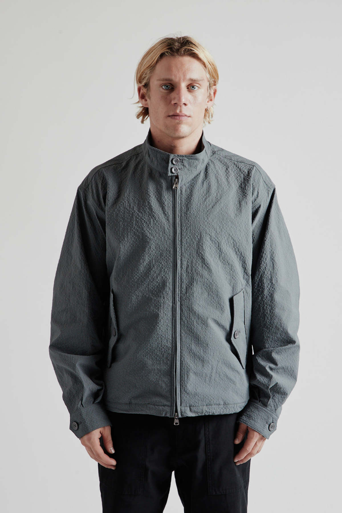 ジャケット・アウター SD SEERSUCKER HARRINGTON JACKET FRIZMWORKS Seersucker Buddy Harrington Jacket - Blue Gray | Garmentory