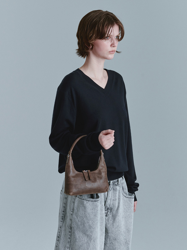 Marge Sherwood Leather Hobo Mini Bag - Washed Brown | Garmentory