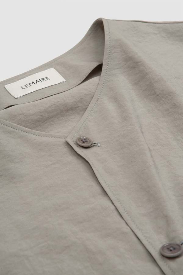 Lemaire Collarless Shirt - Light Misty Grey | Garmentory