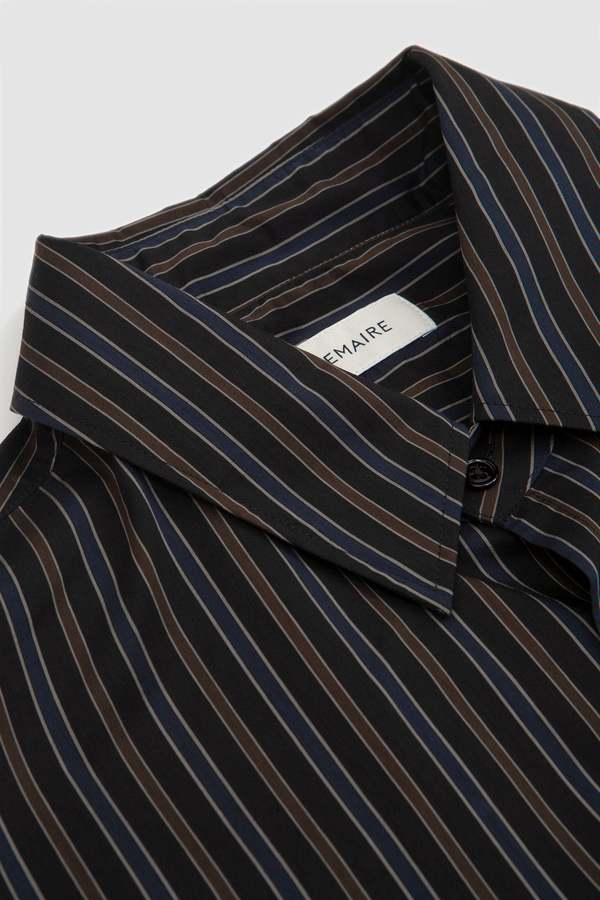 Lemaire Regular Shirt - Dark Brown/Marine | Garmentory