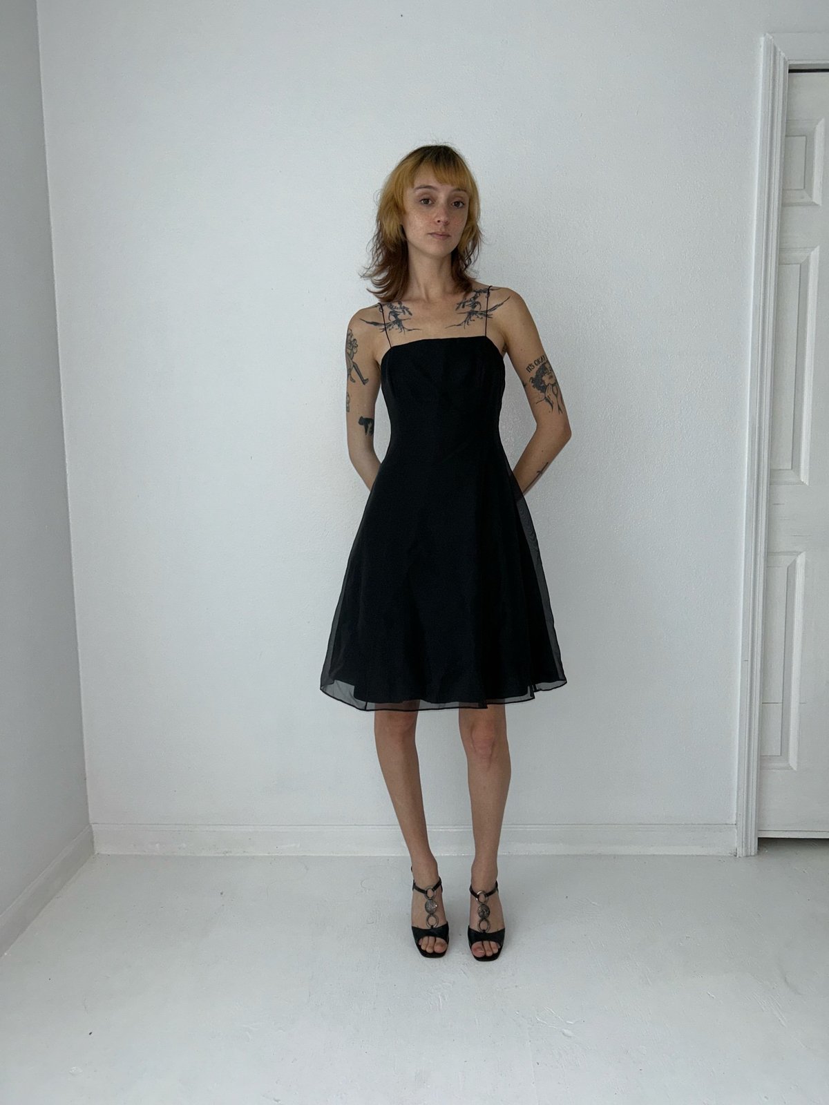 asymmetrical black cocktail dress Black Asymmetrical Dress With Silver Detail