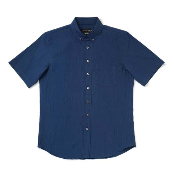 Outclass Seersucker S/S Shirt - Indigo | Garmentory