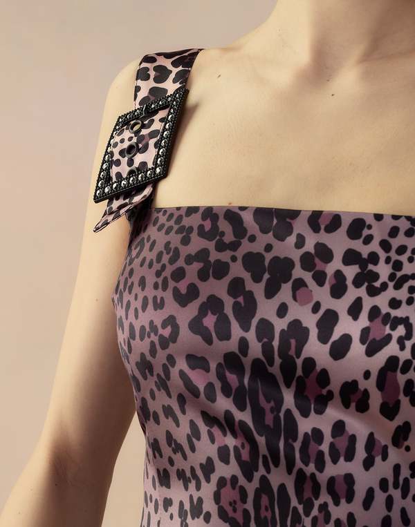Cynthia Rowley Leopardess Satin Dress - LEOPD Cynthia Rowley Leopardess Satin Dress - LEOPD