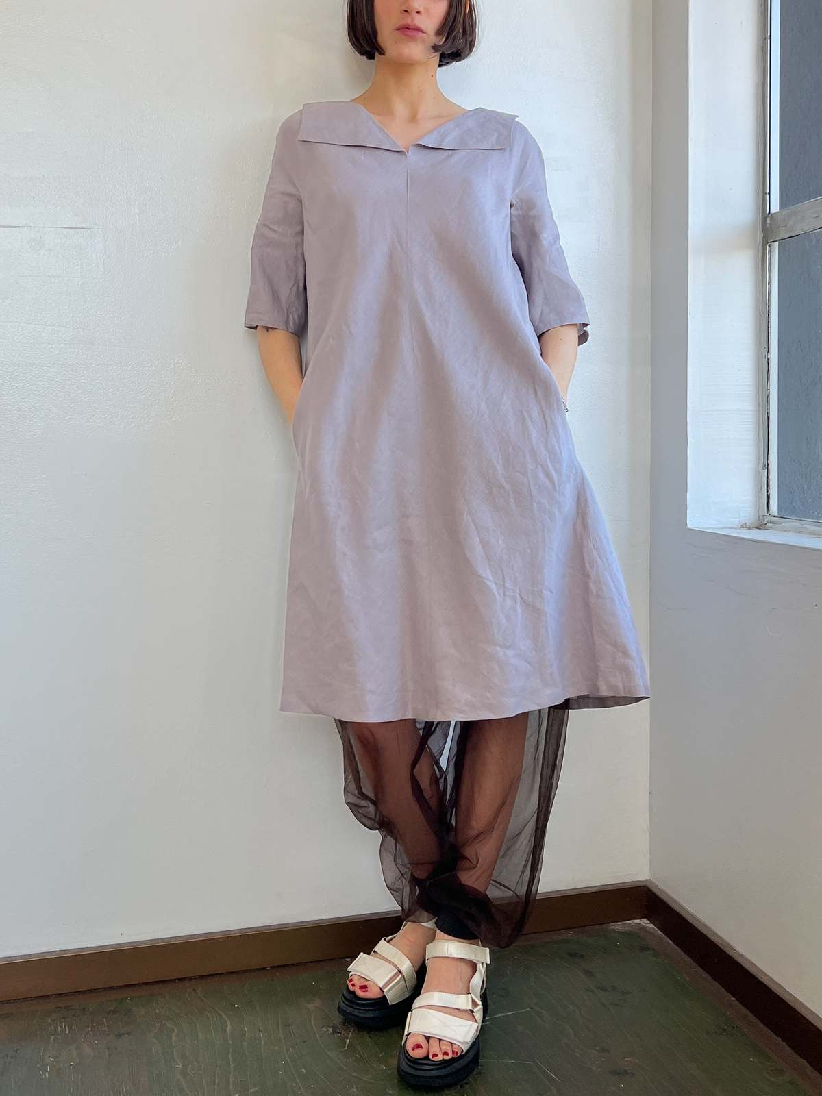 Vintage Jil Sander Linen Dress - Stone | Garmentory
