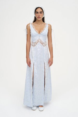 gingham.maxi dress Resort Chic Gingham Maxi Dress with Red Lobster Embroidery SMALL