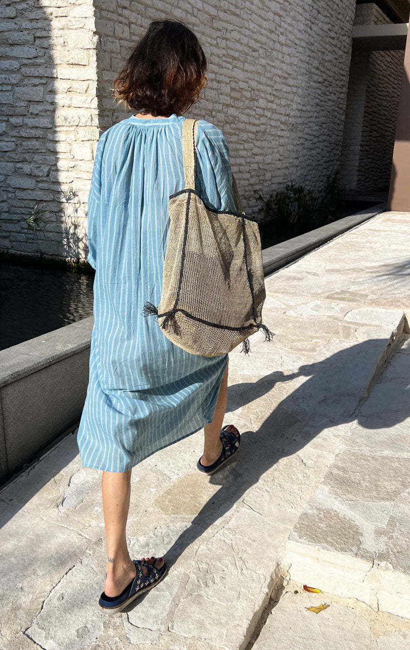 Tikkiwallah Piet Tassel Tote - Black/Natural Tikkiwallah Piet Tassel Tote - Black/Natural