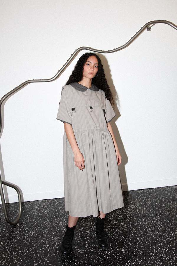 KkCo Pumice Dress - Striped Stone