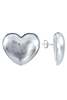 Sunday Stephens Large  Frosted Heart Earrings - Silver - Thumbnail 2