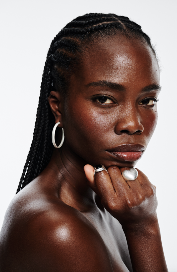 Sunday Stephens FROSTED HOOP LARGE - SILVER