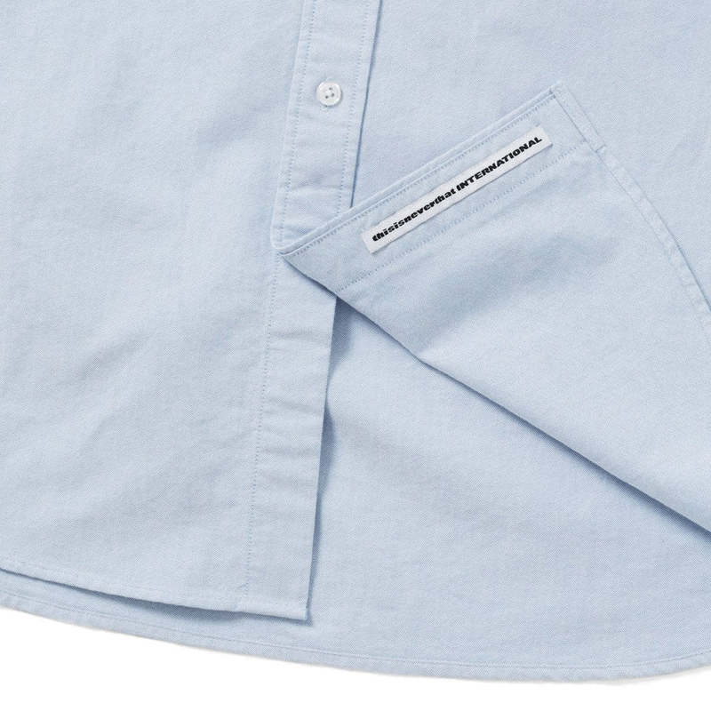 ThisIsNeverThat T-Logo Oxford Shirt - Blue | Garmentory