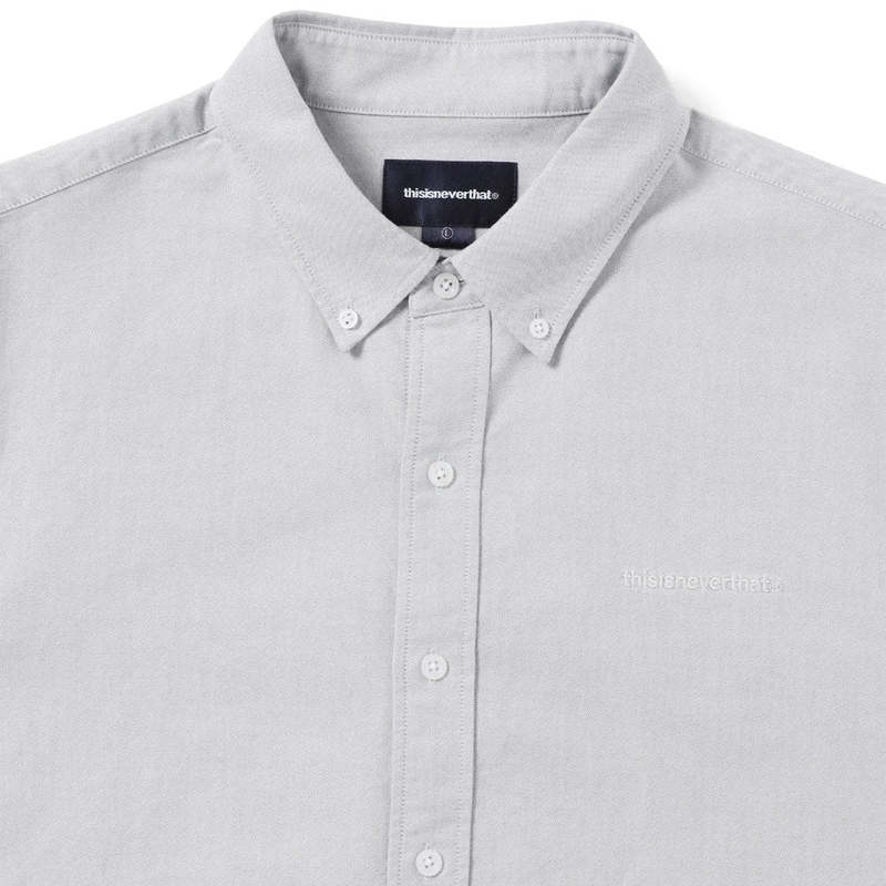 【THISISNEVERTHAT】T-Logo Oxford Shirt Grey ThisIsNeverThat T-Logo Oxford Shirt - Grey | Garmentory