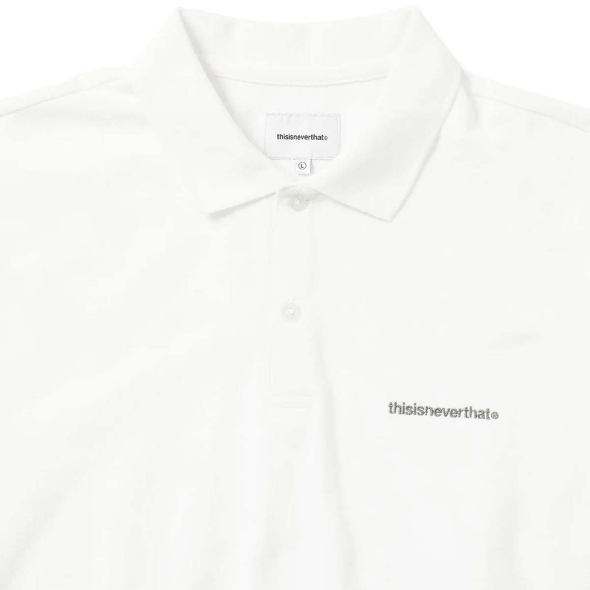 【THISISNEVERTHAT】T-Logo S/S Jersey Polo White ThisIsNeverThat T-Logo Short Sleeve Jersey Polo - White