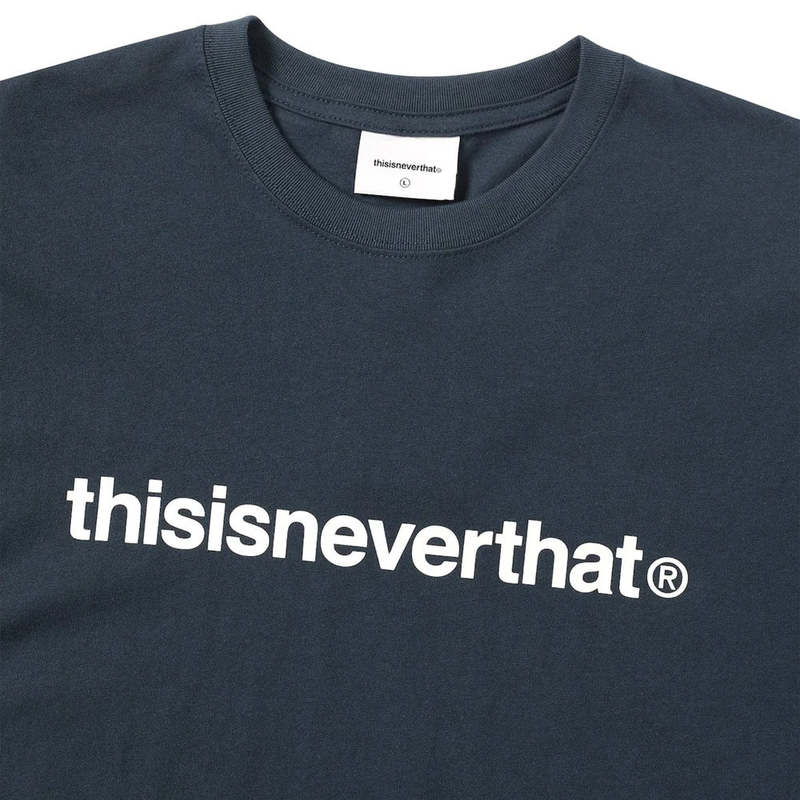 ★thisisneverthat★ OLLogo Tee Navy TN250TTSST05NAV thisisneverthat cotton T-shirt L-Logo Tee navy blue color at