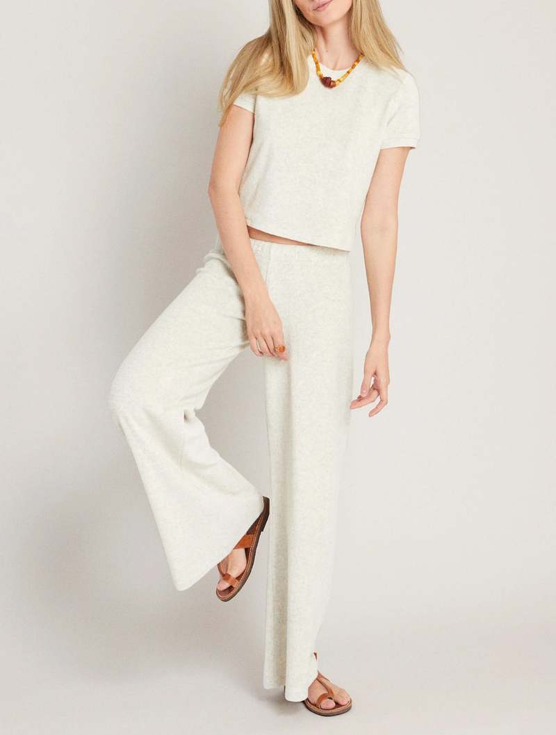 Suzie Kondi Zephyra Terry Flare Pants - Oatmeal | Garmentory