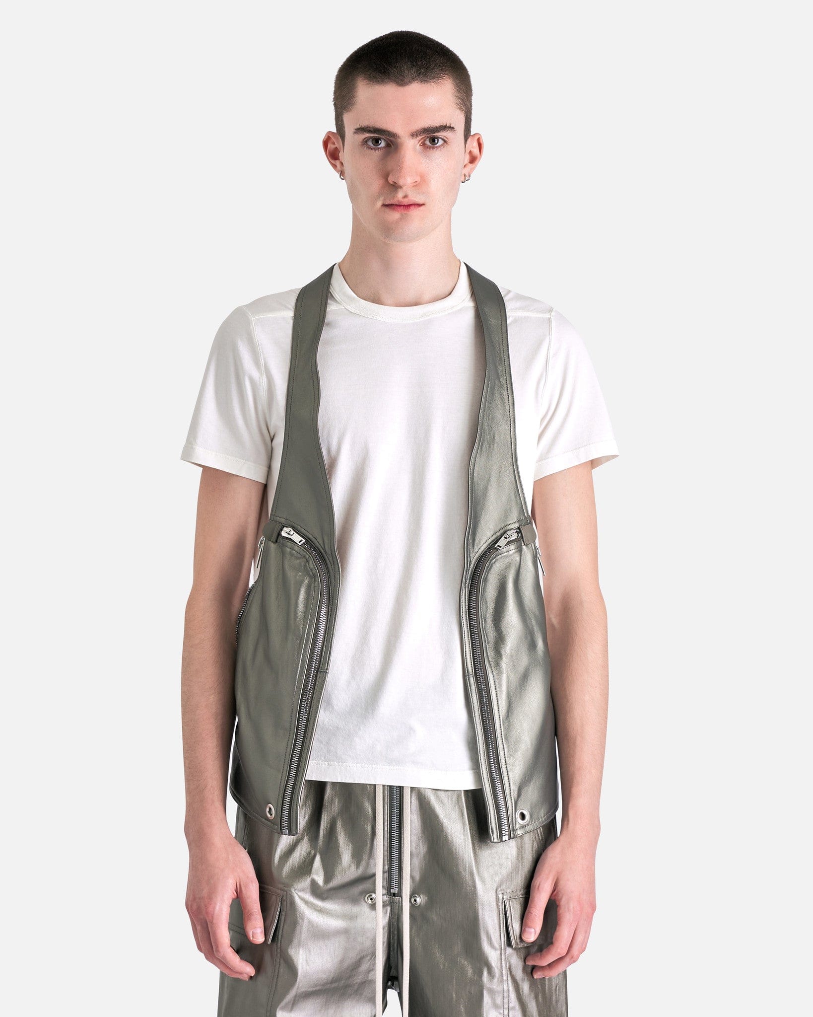 Rick Owens Bauhaus Vest - Gun Metal | Garmentory