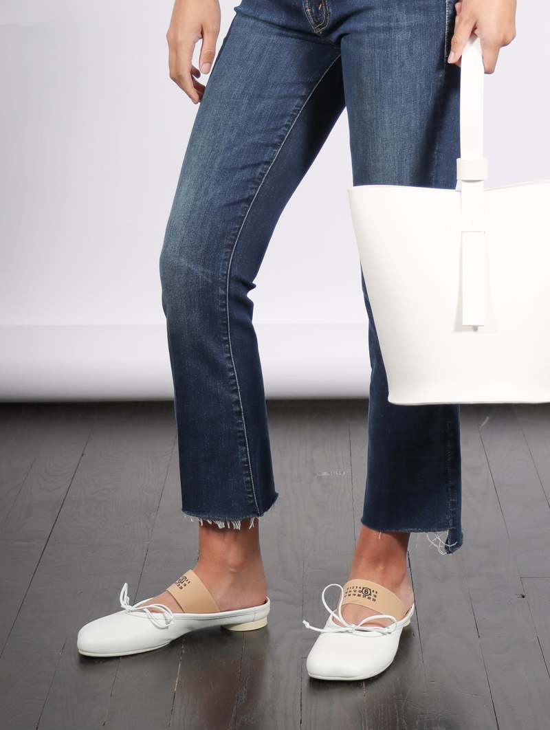 サンダル・ミュール MM6 MAISON MARGIELA WHISPER WHITE ANATOMIC BALLERINA SANDALS Mm6 Maison Margiela Anatomic Leather Slip-on Ballet Flats In