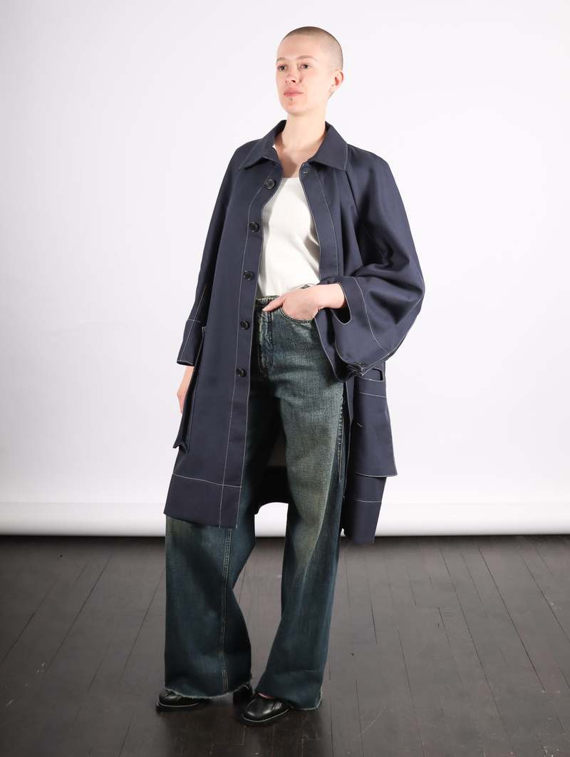 Box Coat in Navy by Henrik Vibskov | Garmentory