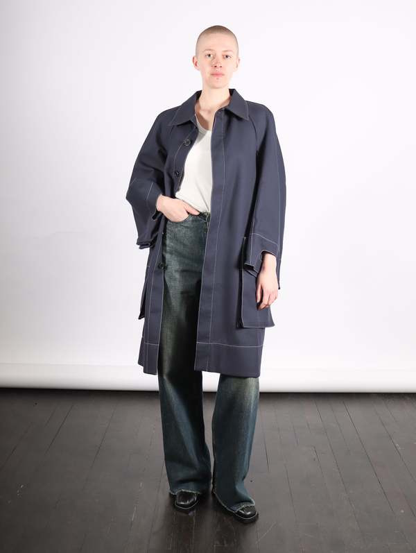 Box Coat in Navy by Henrik Vibskov | Garmentory