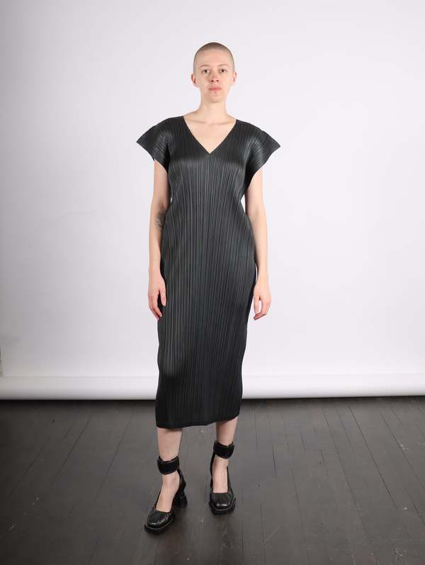 Pleats Please by Issey Miyake Monthly Colors March Dress - Charcoal |  Garmentory