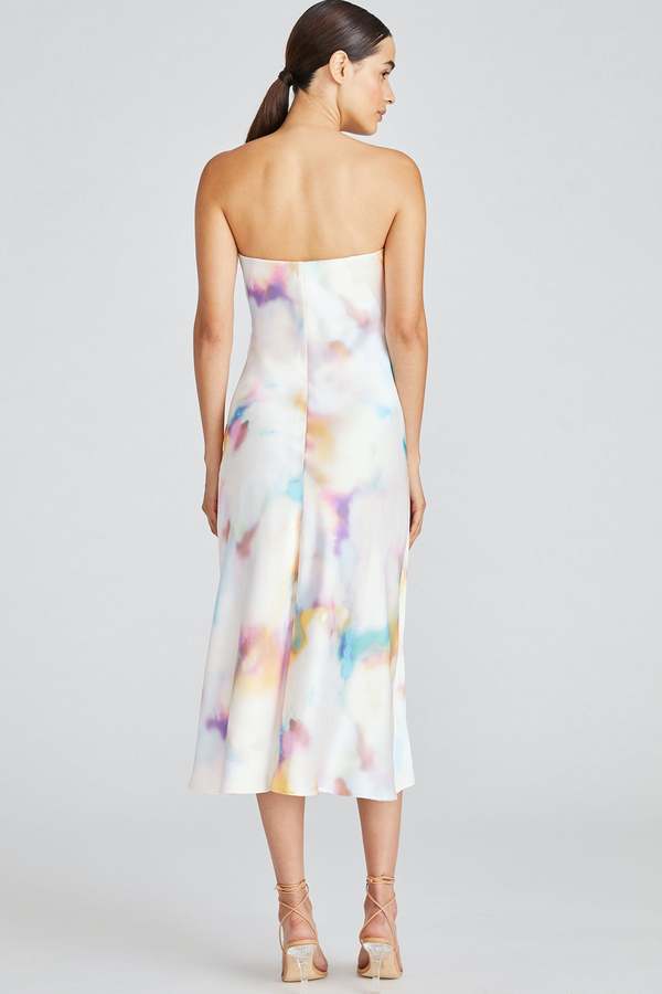 Monique Lhuiller ML Annika Satin Midi Dress - Golden Sky Monique Lhuiller ML Annika Satin Midi Dress - Golden Sky