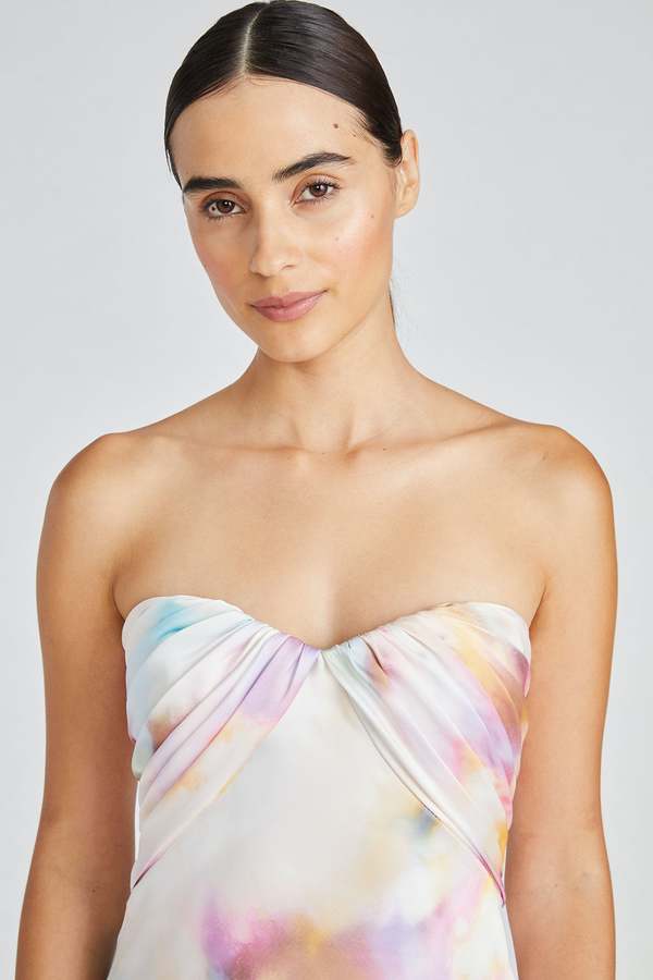 Monique Lhuiller ML Annika Satin Midi Dress - Golden Sky Monique Lhuiller ML Annika Satin Midi Dress - Golden Sky