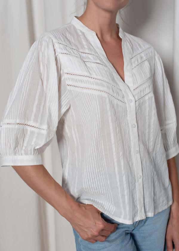 Hattie Embroidered Button Top main image 1
