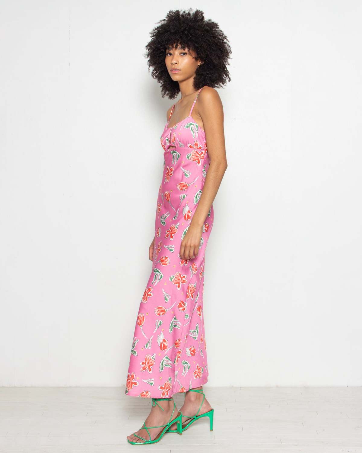 Persons Ophelia Cut Out Maxi Dress - Bubblegum Floral | Garmentory