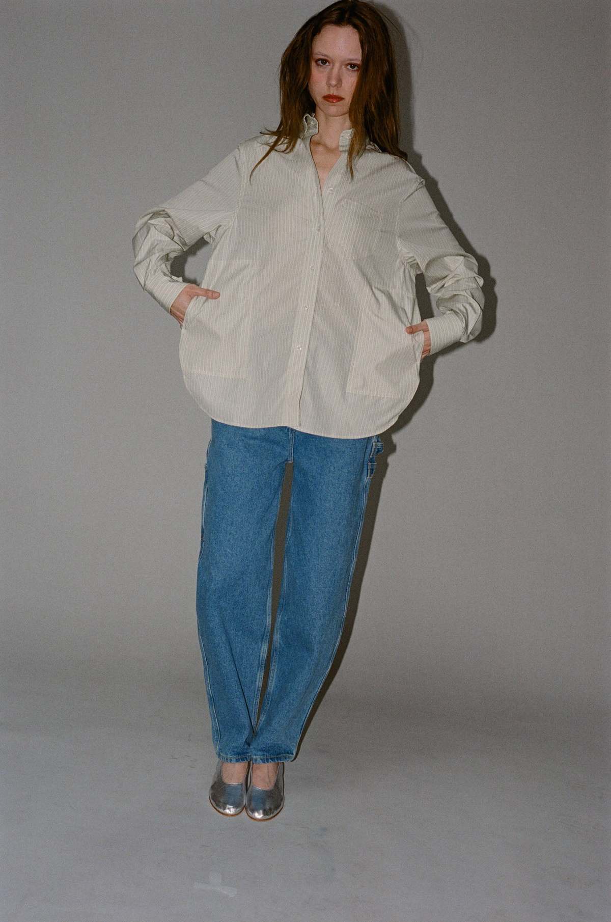 Saks Potts William Shirt - Muted Yellow Stripe - Image 5 of 7