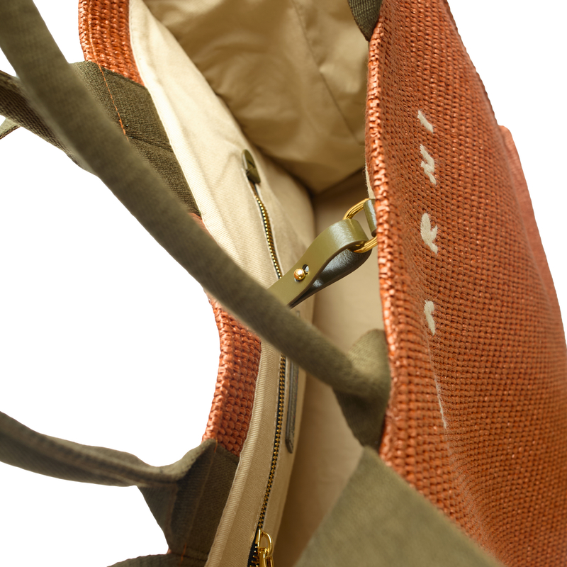 【MARNI】LARGE TOTE BAG Marni Large raffia tote bag - Orange | Garmentory