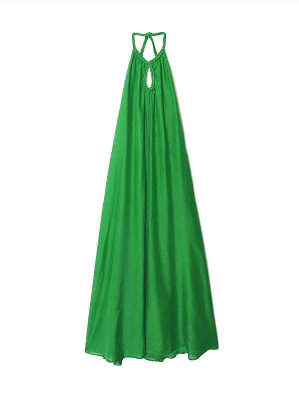 slim fit dress slacks Sleeveless Blouson Mermaid Gown with Jasmine Beading in Gem Green