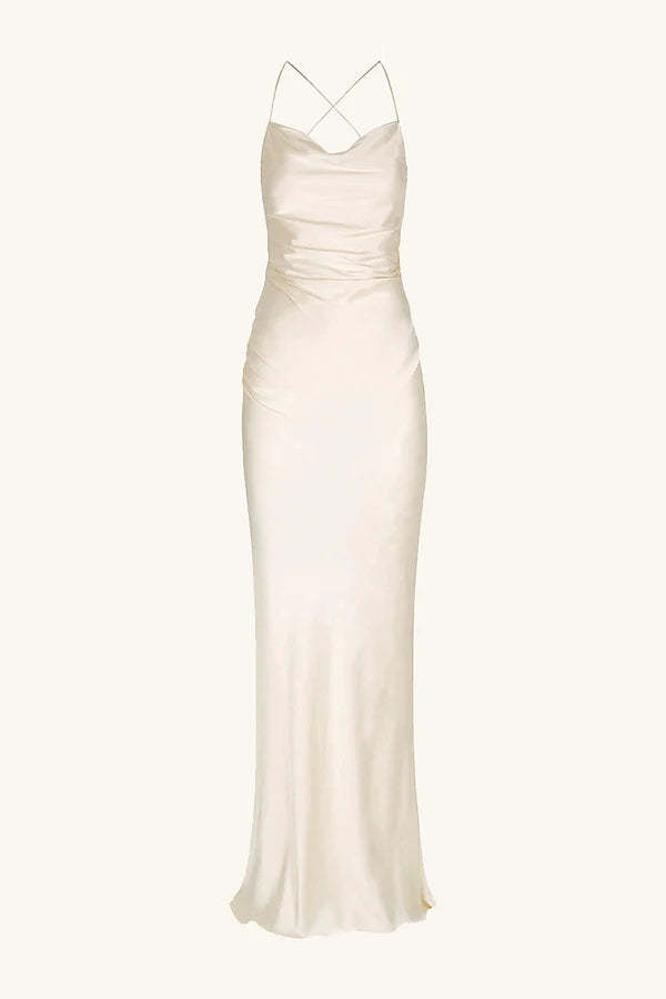 Shona Joy La Lune Lace Back Maxi Dress - Cream | Garmentory
