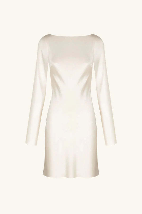 Shona Joy La Lune Long Sleeve Backless Mini Dress - Cream