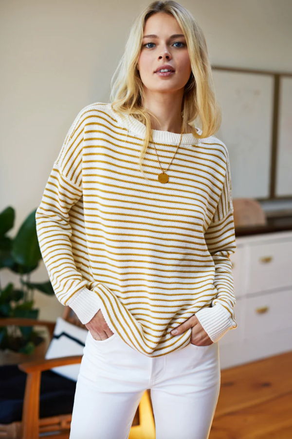 Emerson Fry Carolyn Sweater - Marigold Stripe